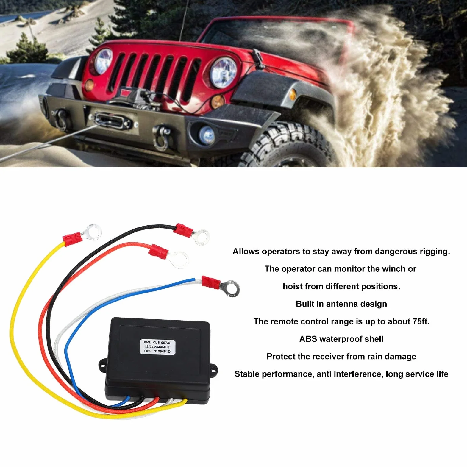 Bezprzewodowy pilot zdalnego sterowania wciągarki elektrycznej 12V 24V uniwersalny do samochodów ciężarowych ATV SUV