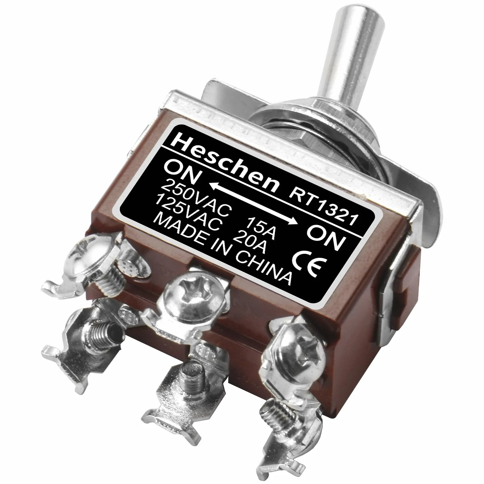 Heschen metalowy przełącznik DPDT 15 A 250 V AC CE
