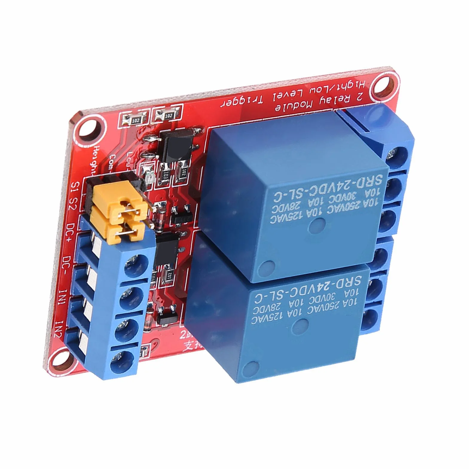 Moduł przekaźnika 2-kanałowy DC 10 A AC 250 V DC 30 V izolacyjny do SPS 24 V