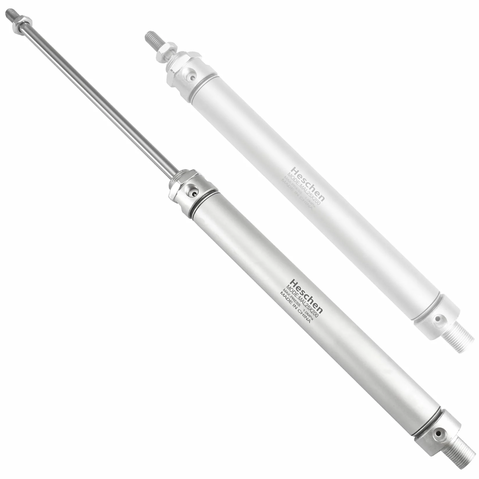 Heschen Cylinder pneumatyczny wąski MAL 25-200 PT1/8 25 mm otwór 100 mm skok dwustronnego działania