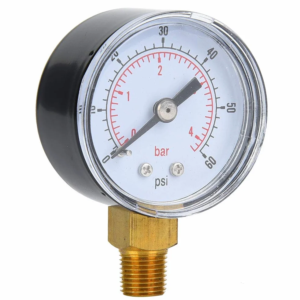 Manometr BSPT 1/8 Cala Montaż Dolny 0-60 psi 0-4 bary Miernik Ciśnienia Powietrza