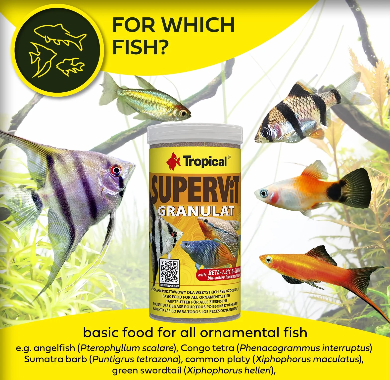 Tropical Wieloskładnikowy pokarm dla ryb w formie granulatu SUPERVIT GRANULAT 250ml / 138g
