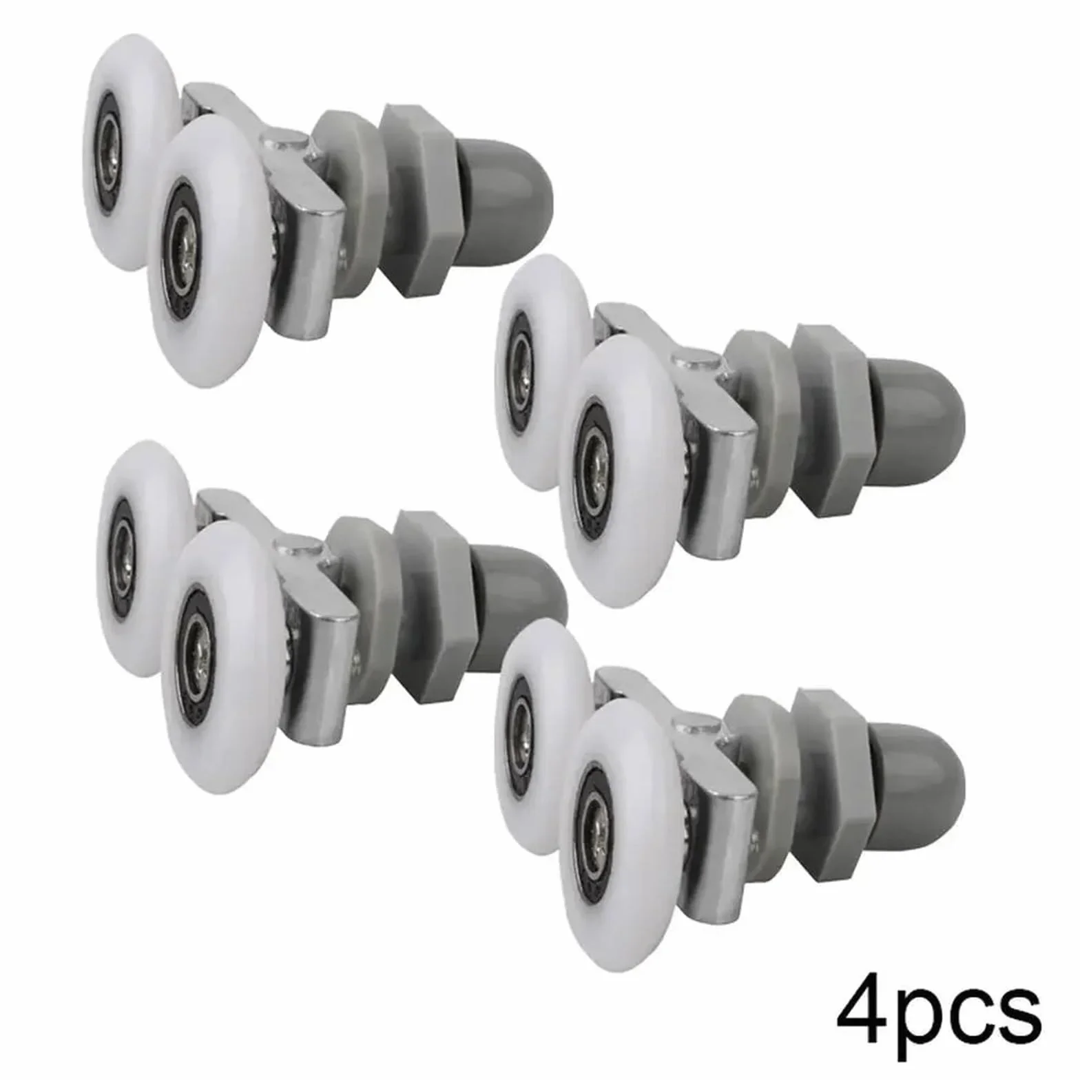 Przesuwne drzwi prysznicowe Rolki kółkowe Prowadni Rolki do drzwi prysznicowych, zestaw 4 szt., średnica 19-27 mm(19mm)
