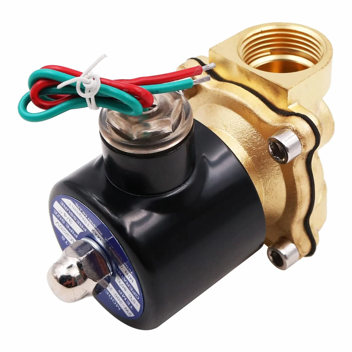 WANGCL Zawór elektromagnetyczny woda 220 V DN15 1/2" normalnie zamknięty