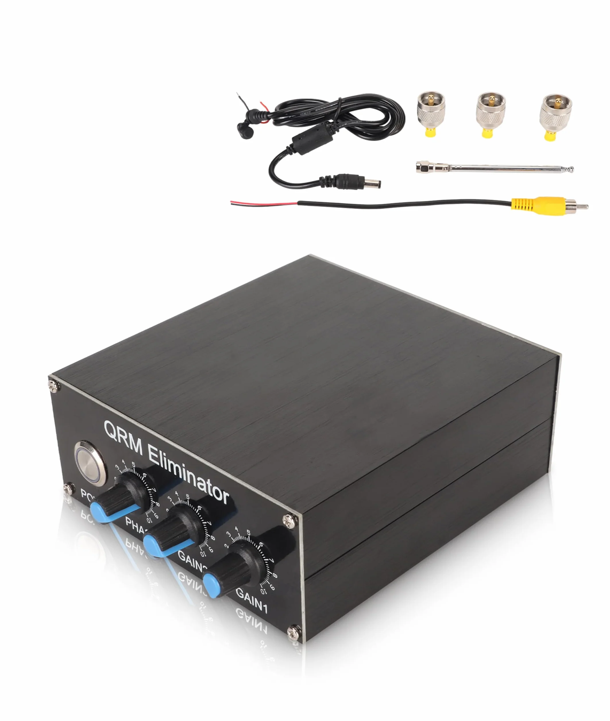 Eliminator QRM, 1,8 MHz–30 MHz, Regulowane Sterowanie Fazowe X Tłumik Sygnału ze Stopu Aluminium, DC 13,8 V, 150 MA Wbudowany Eliminator Sygnału Sterującego PTT z tarczą i