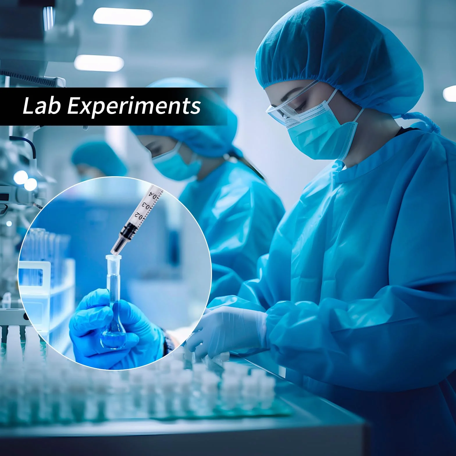 50 szt. 1 ml strzykawek bez igły, mililitr laboratoryjne, plastikowe (bez igieł)