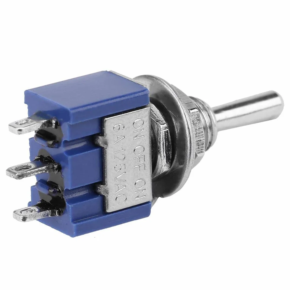 Mini Przełącznik Kołyskowy SPDT 3-Pozycyjny ON-OFF-ON 6A 125VAC 6mm