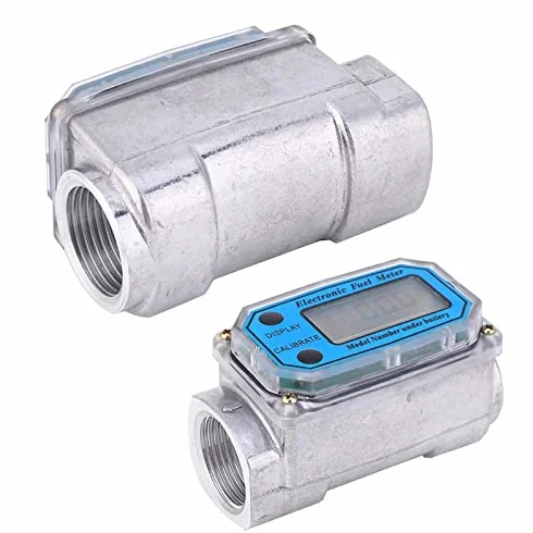 Elektroniczny przepływomierz turbiny, przepływomierz paliwa do oleju napędowego, benzyny, nafty, z cyfrowym wyświetlaczem LCD, 1-calowy wlot/wylot FNPT (niebieski LLW-25)