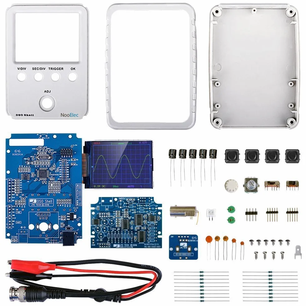 JYETech DSO150 DSO Shell zestaw do budowy oscyloskopu z obudową i sondą NooElec 2,4" TFT LCD