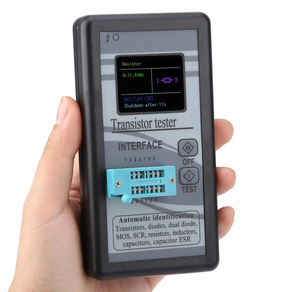 Tester tranzystorów, tester kondensatorów tranzystorów LCD z wyświetlaczem cyfrowym, do triod, FET, diod, rezystorów, kondensatorów itp.