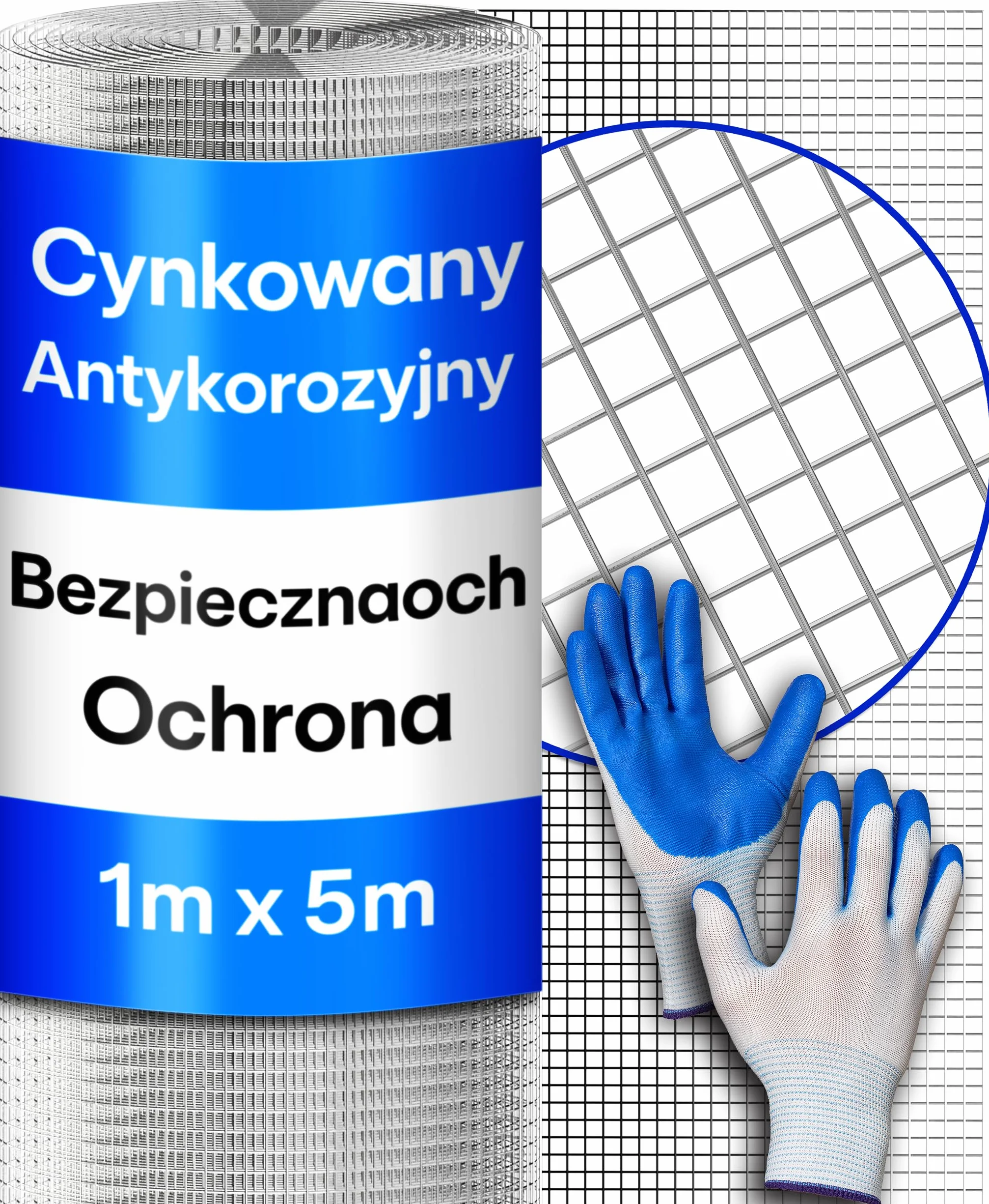 Praknu Siatka Druciana Drobnooczkowa – 1 x 5m Rolka – Ocynkowana Siatka do Ogrodu i Kurnika – 100cm Przeciw Gryzoniom, Królikom i Ptactwu, Do Kompostu i Grządek