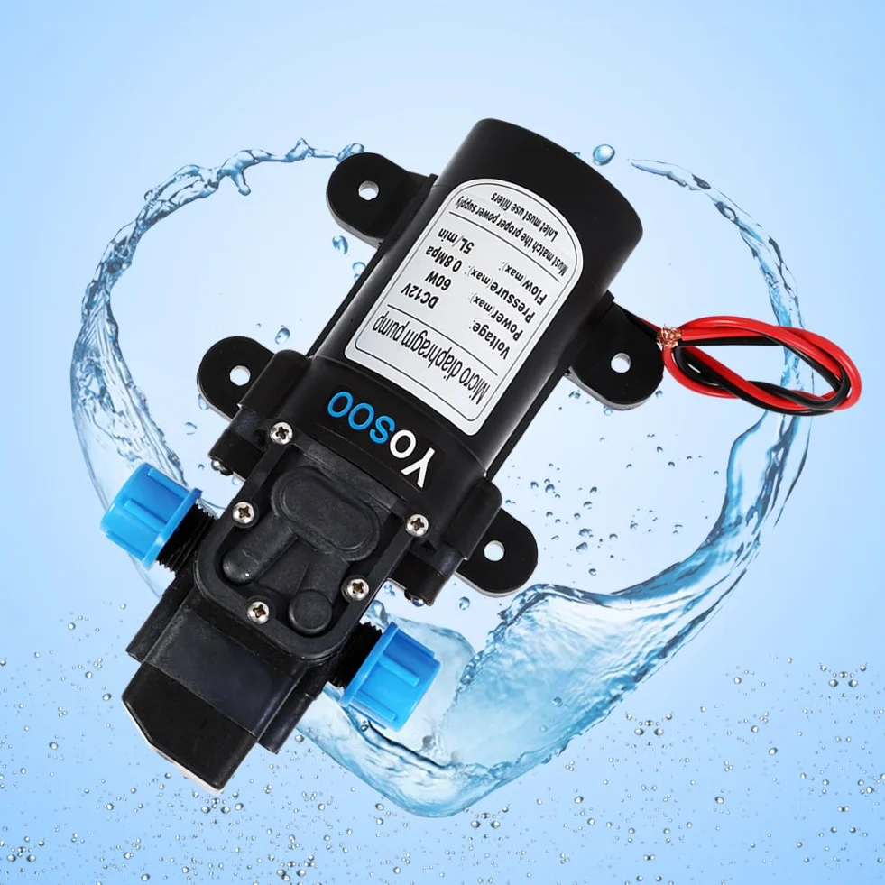 Yosoo Pompa Wodna 12V 60W 5L/min 115 PSI Wysokociśnieniowa Membrana Automatyczna