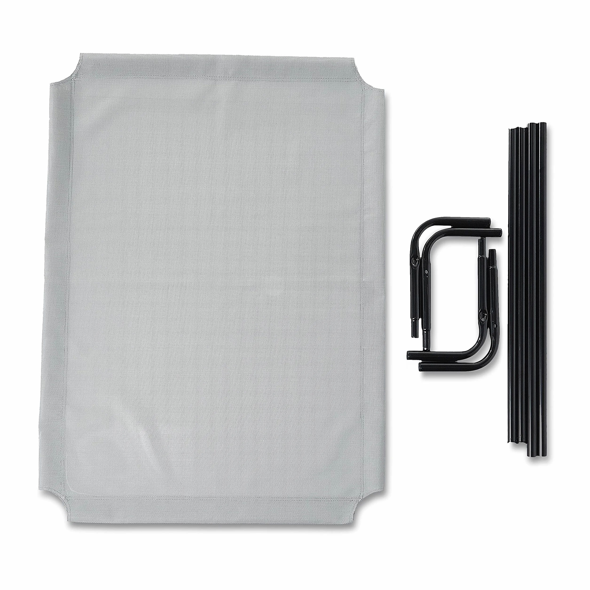 Amazon Basics Chłodzące podwyższone legowisko dla zwierząt domowych, szare, rozmiar L, dł. 130 x szer. 80 x wys. 19 cm