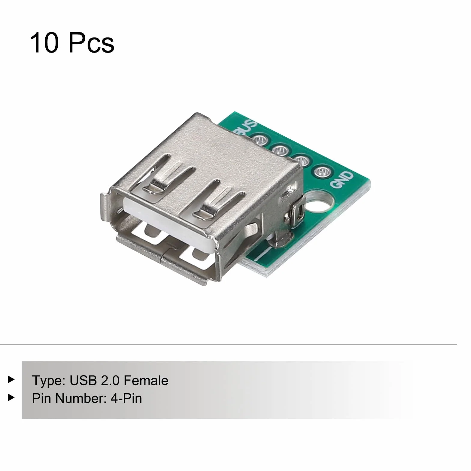 QUARKZMAN 10 szt. USB Breakout Board USB 2.0 do Dip Adapter Board żeńskie gniazda wtykowe 4-pinowe 2,54 mm