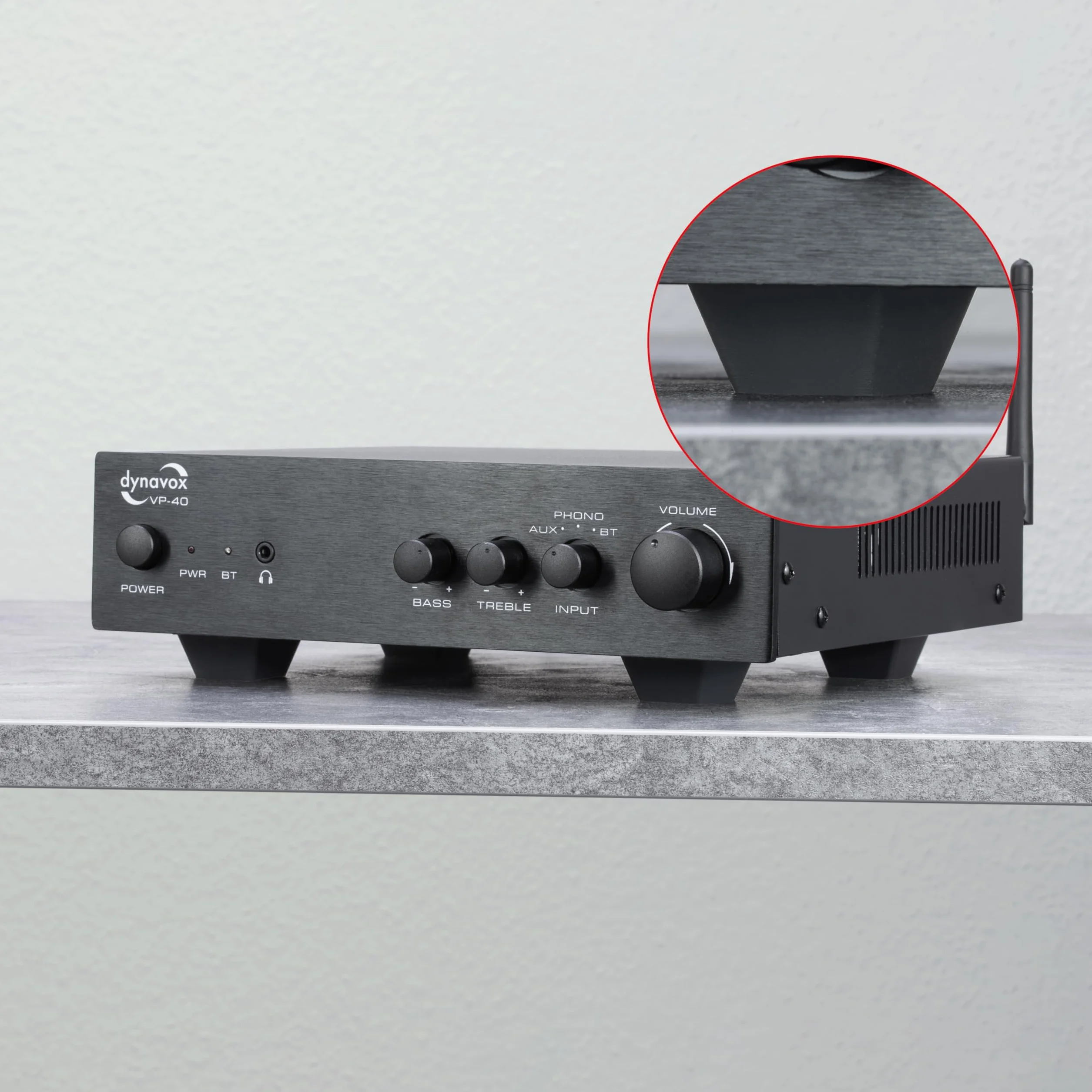 Dynavox Amortyzator silikonowy EDS20 4-częściowy zestaw, uniwersalne nóżki pochłaniające do urządzeń HiFi, głośników, wzmacniaczy, subwooferów i gramofonów, tłumiki wibracji z powierzchnią klejącą 3M