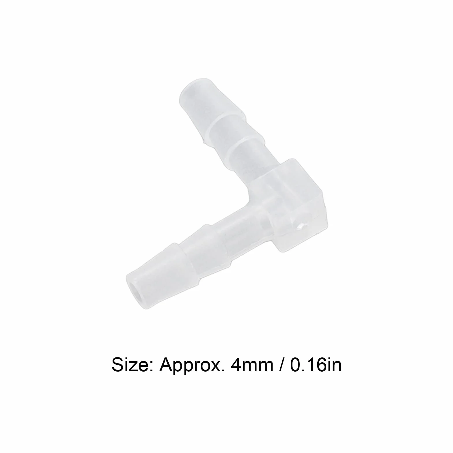 10 Szt. Plastikowy Króciec do Węża 90 Stopni Kolanko L, Równe Złącze Kolczaste Splicer Adapter Union Adapter(4mm)