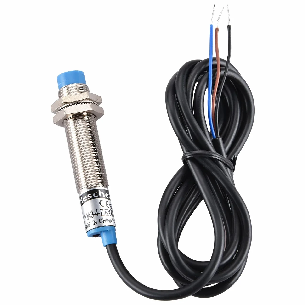 Heschen M12 Indukcyjny czujnik zbliżeniowy przełącznik nieekranowany LJ12A3-4-Z/BX 4 mm 10-30VDC 200mA NPN NO 3-przewodowy