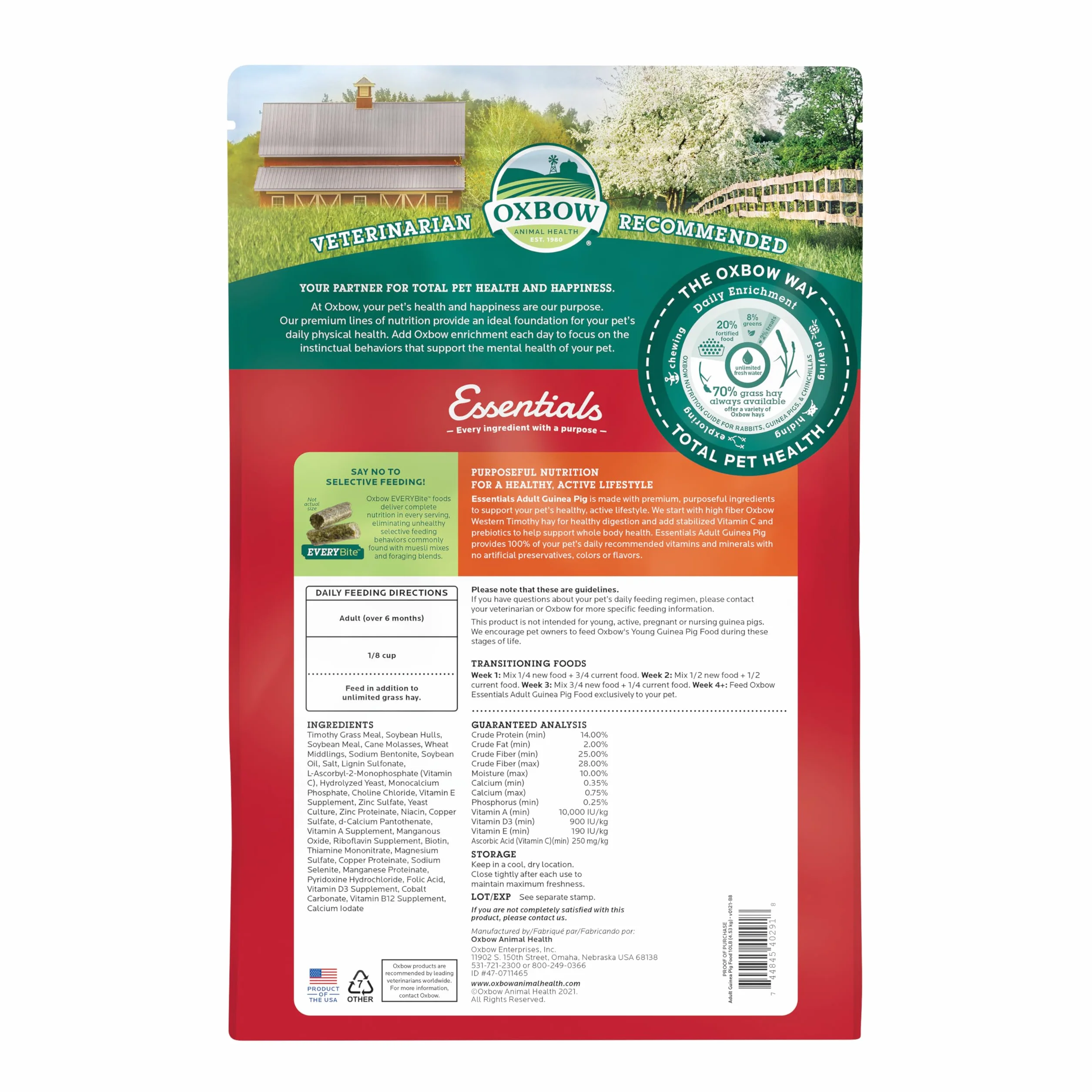 Oxbow Essentials Karma dla Świnki Morskiej, Warzywo, 4,5 kg