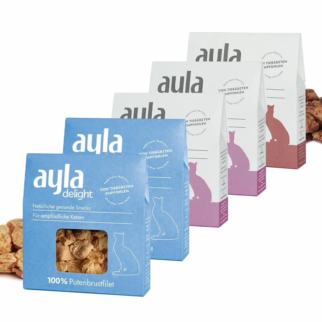 Premium zestaw indyka dla kotów: 5x28g | 2x pierś, 2x serce, 1x wątróbka | Liofilizowane | Human Grade | Bogate w witaminy | AYLA