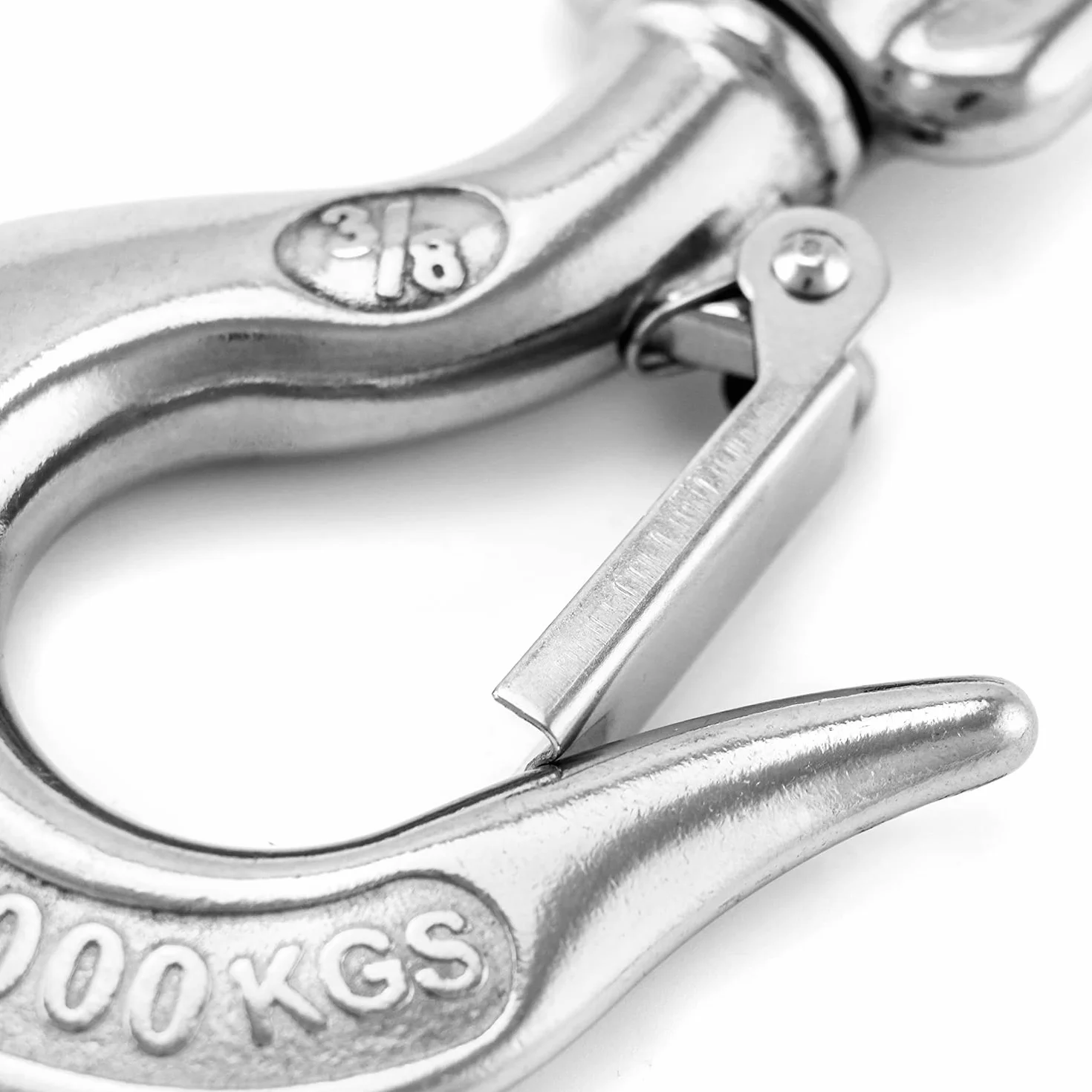 QWORK® Hak do podnoszenia dźwigu z zatrzaskiem, obrotowy haczyk na oczko, akcesoria do olinowania 1000 kg