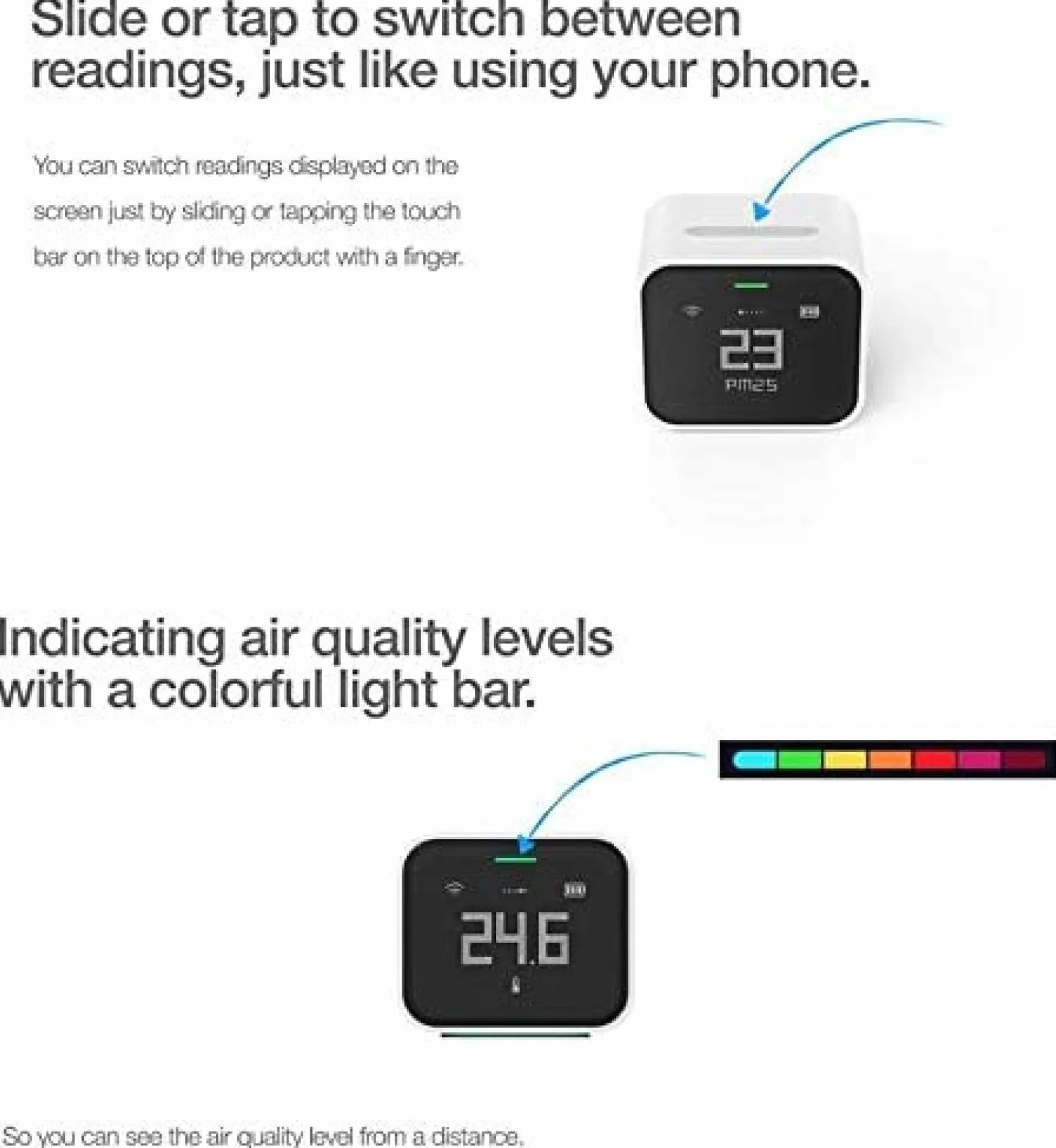 Air Detector Lite Ekran IPS Obsługa Dotykowa Aplikacja PM2.5 Sterowanie Homekit Monitor Powietrza W Domu,Friendly321