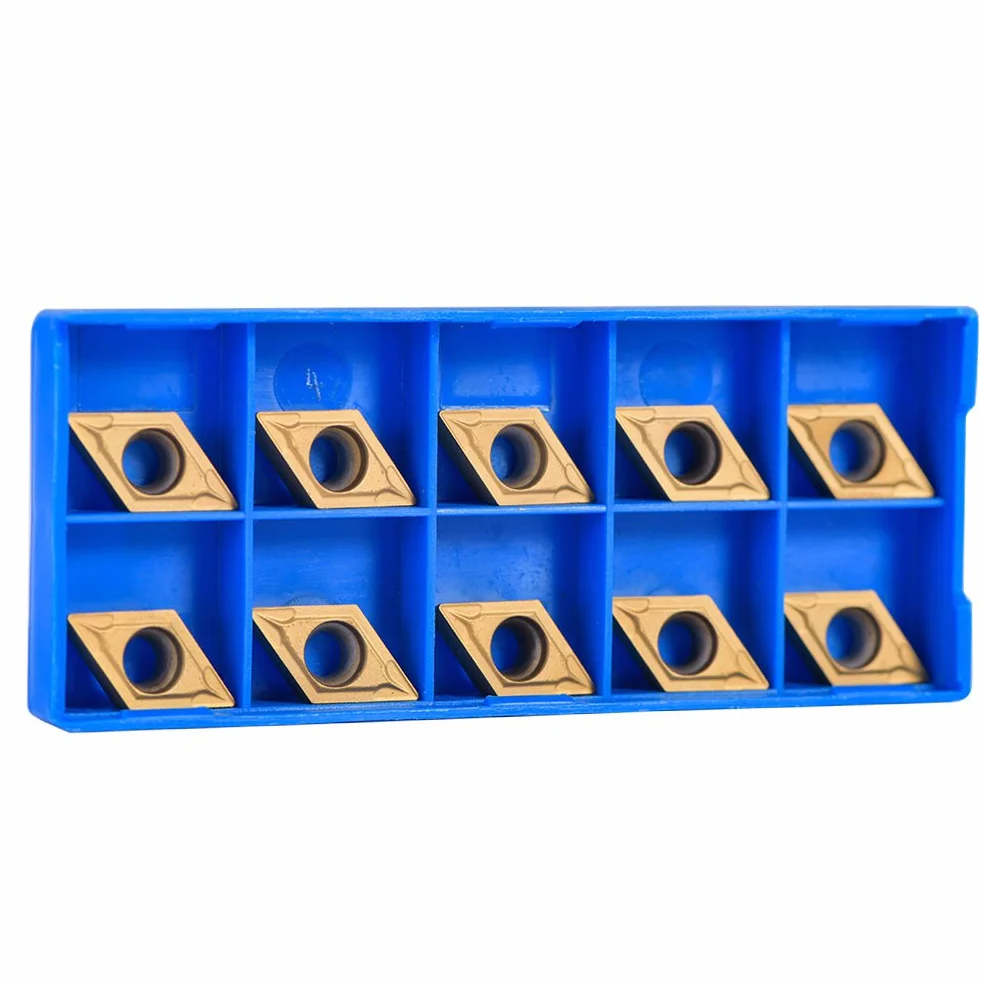 10pcs Kształt Diamentowy Wstawki do wkładek węgla do zwykłej maszyny ze stali nierdzewnej narzędzie do tokarki narzędzie zewnętrzne z obudowy DCMT11T304-HM YBC251