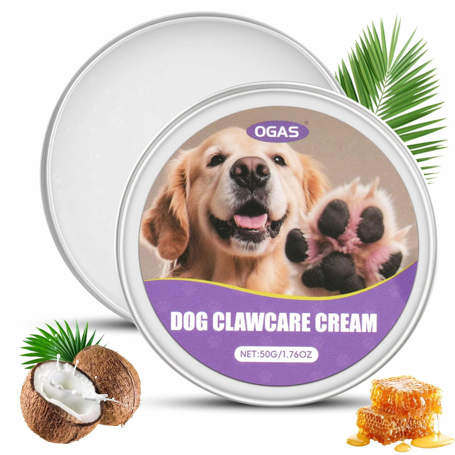 Balsam do łap psa, 50g x 2 Balsam do łap psów, leczy, naprawia i regeneruje suche, popękane i uszkodzone łapy, nieszkodliwa formuła, akcesoria dla psów, prezenty dla psów