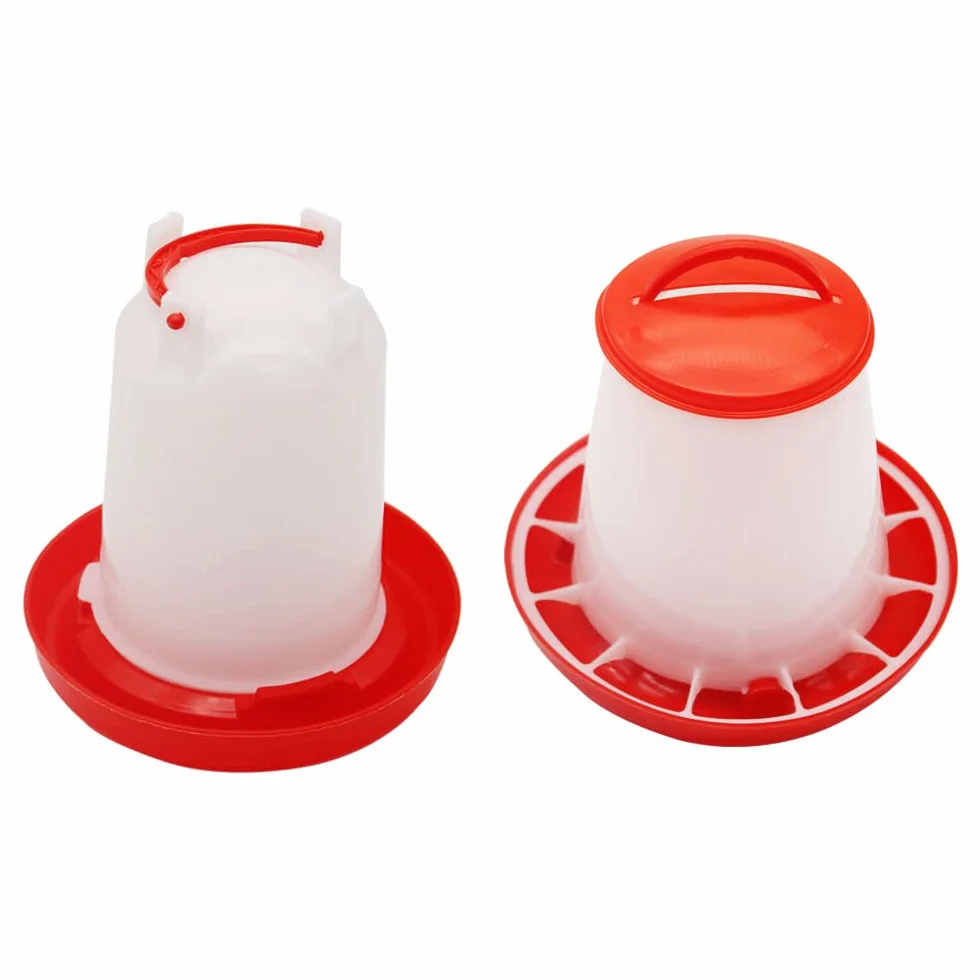 Plastikowy zestaw poidła i dozownika karmy dla drobiu 1,5 l 1,5 kg