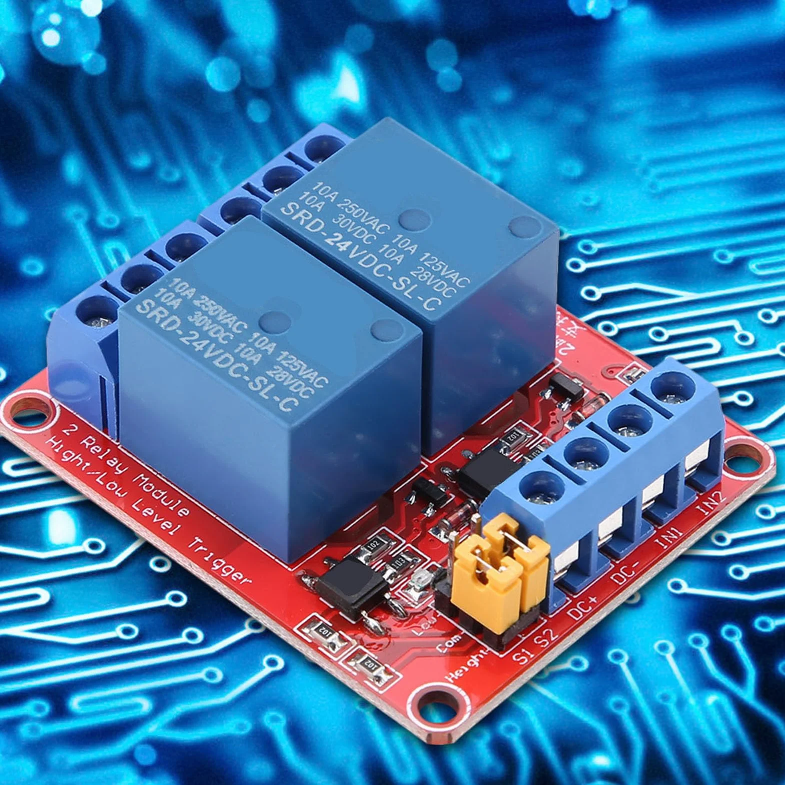 Moduł przekaźnika 2-kanałowy DC 10 A AC 250 V DC 30 V izolacyjny do SPS 24 V
