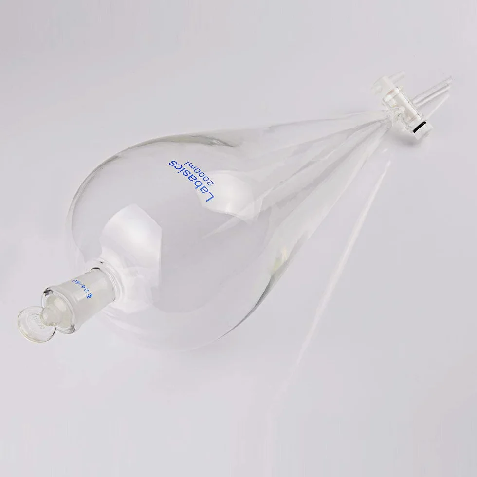Labasics stożkowy rozdzielacz szkło borokrzemowe 2000 ml z korkiem PTFE