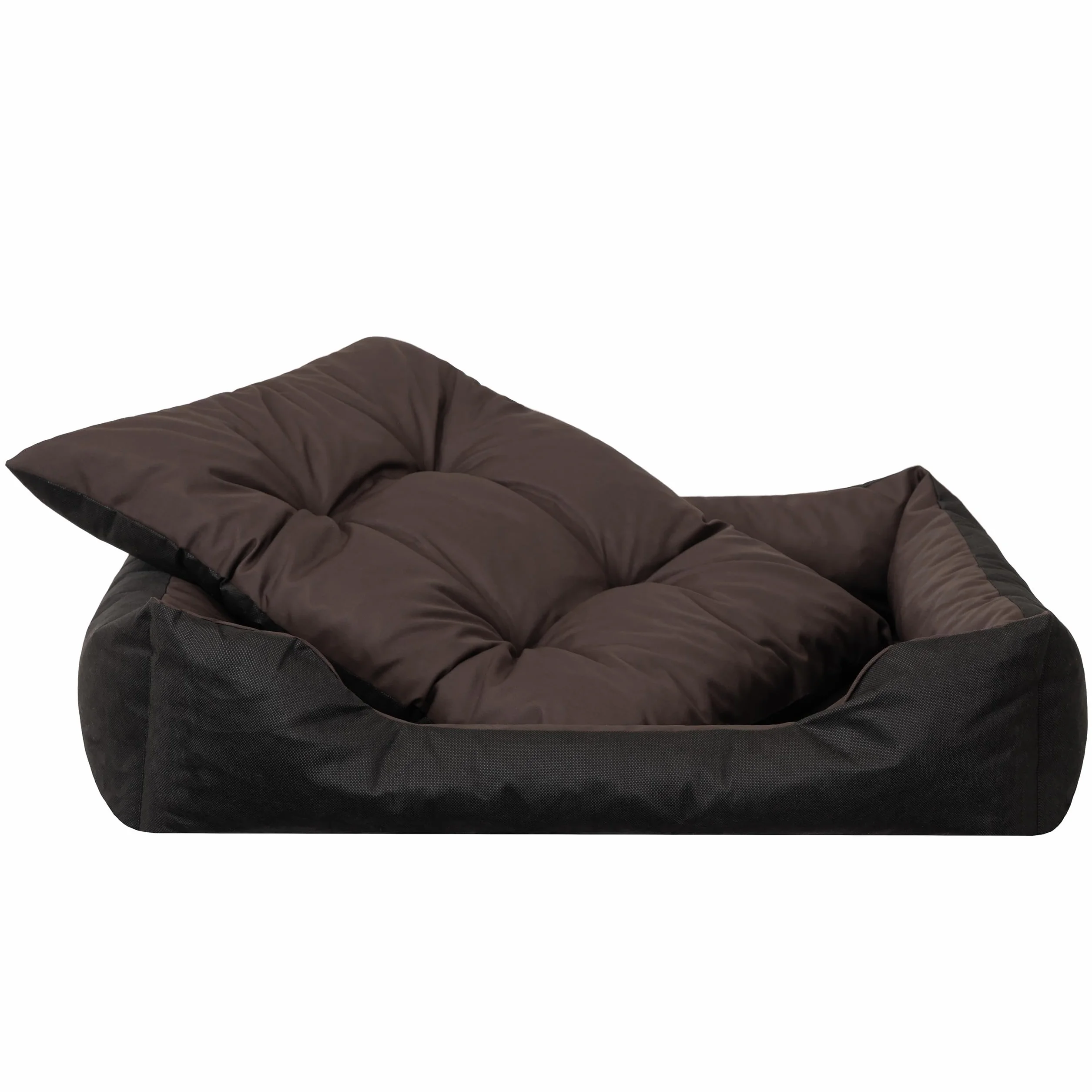 PillowPrim Legowisko dla Psa i Kota - Przytulna Poduszka dla Bardzo Dużych Psów - Podwyższone Krawędzie, Łatwe do Czyszczenia, XXL, 125 x 98 cm, Brązowe