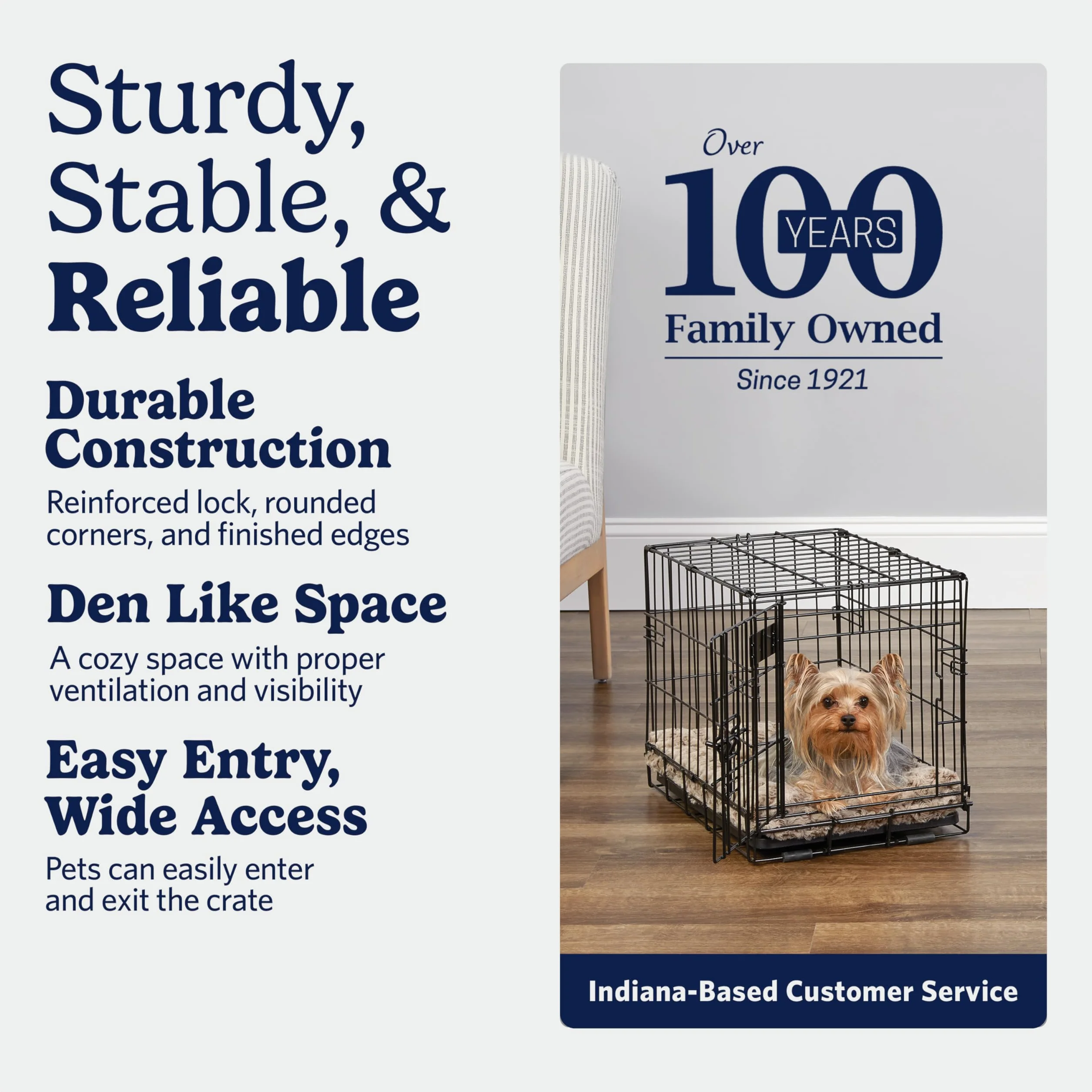 MidWest Homes for Pets Nowo ulepszone pojedyncze drzwi iCrate 45,72 cm (18 cali) długa skrzynia dla psa, zawiera szczelną patelnię, nóżki chroniące podłogę, panel działowy i nowe opatentowane funkcje,