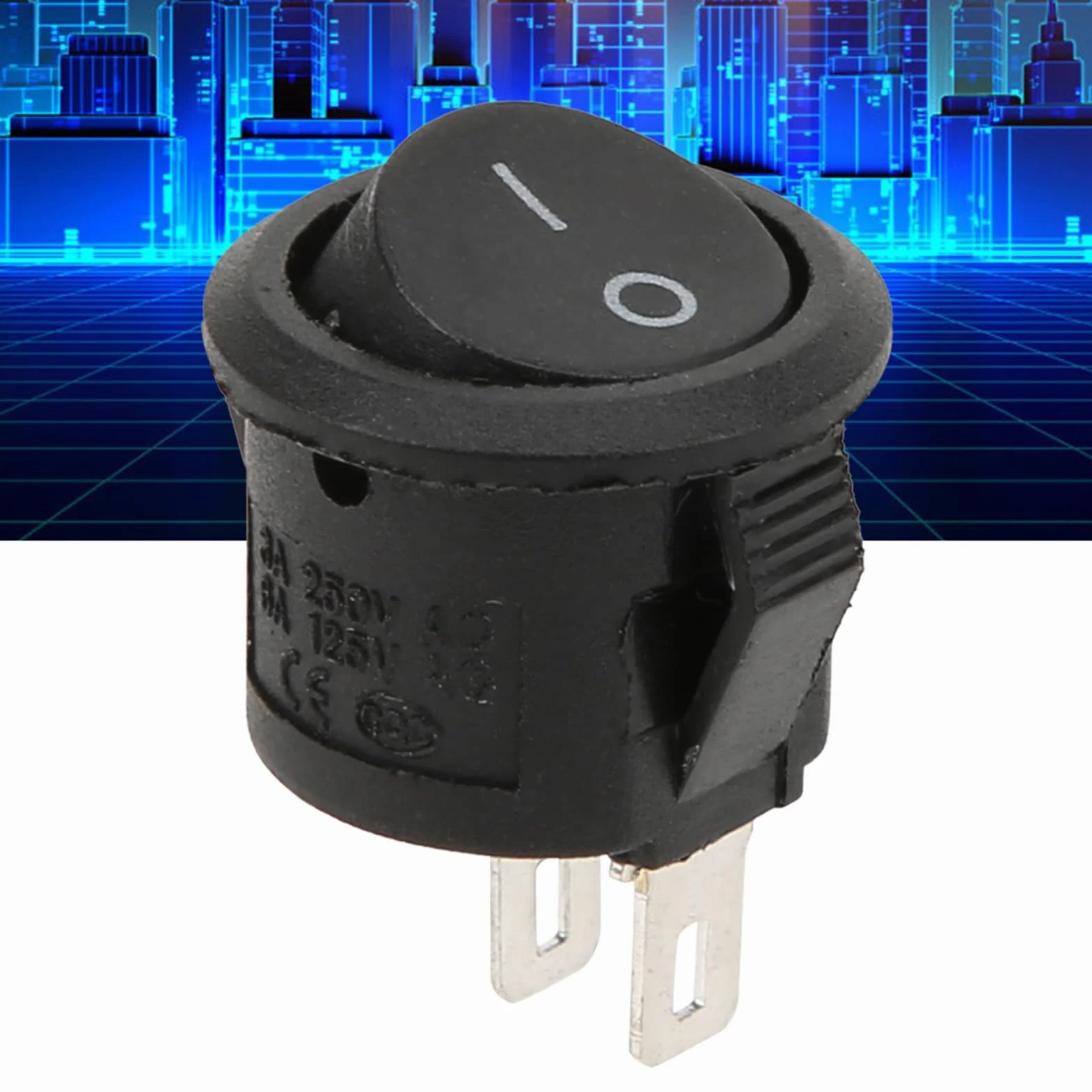 Przemysłowy przełącznik kołyskowy 2 pin 2 pozycja mały okrągły wyłącznik zasilania 15mm dla elektroniki 20 sztuk
