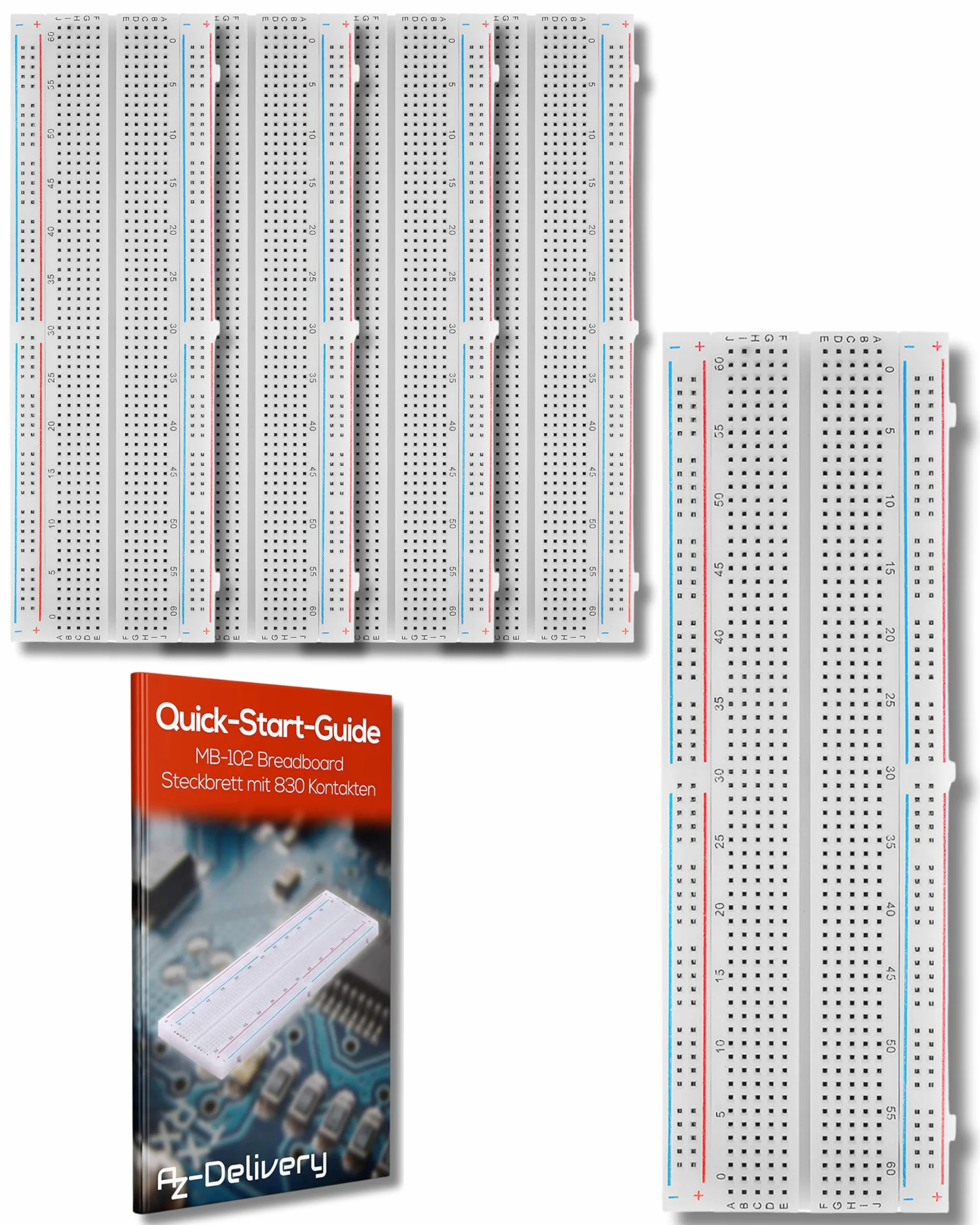 AZDelivery MB-102 breadboard z 830 stykami kompatybilny z Arduino i Raspberry Pi