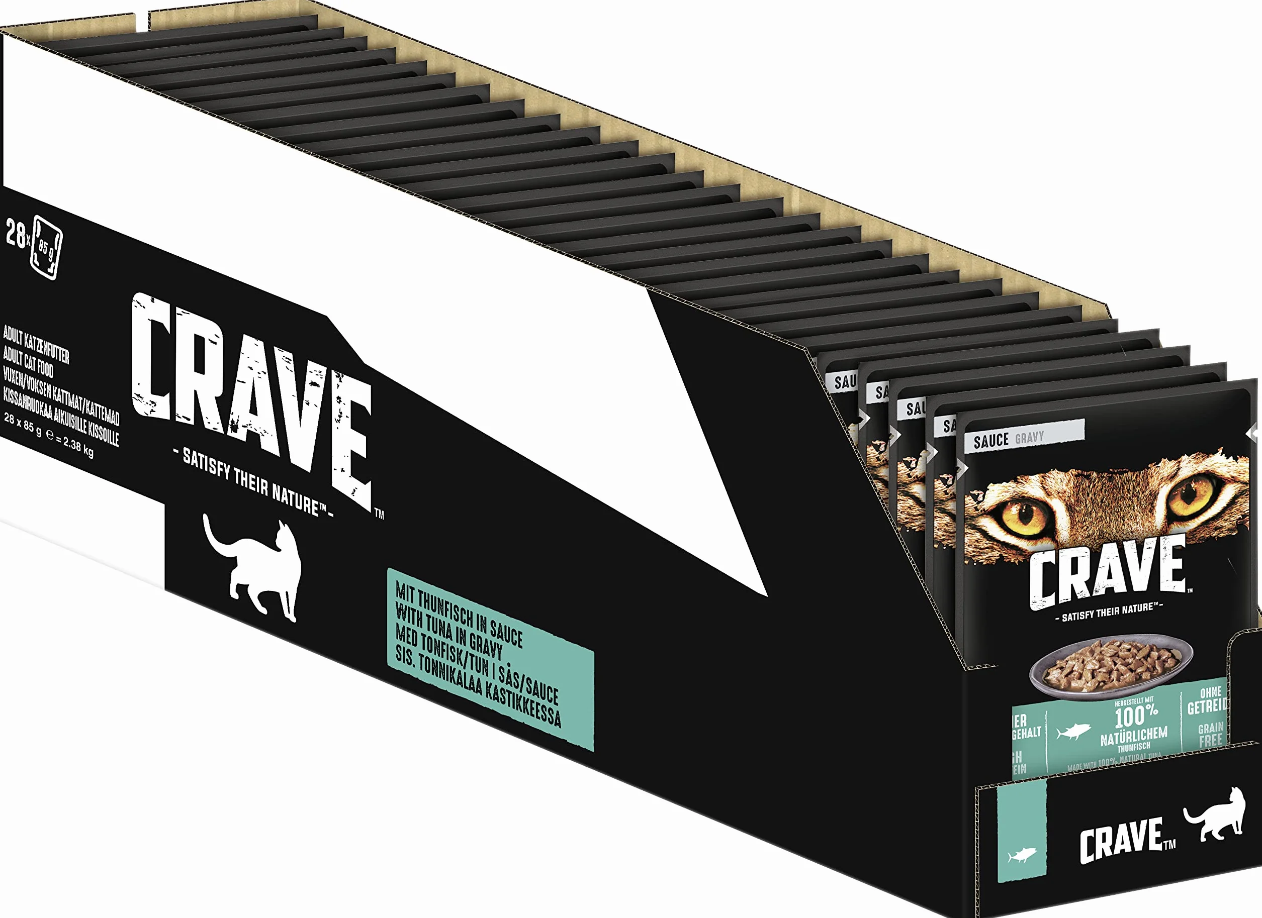 CRAVE Kot porcjowana torebka sos z tuńczykiem 28 x 85 g