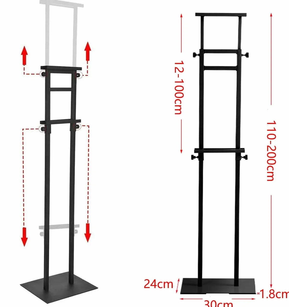 Stojak na plakaty metalowy regulowany dwustronny wysokość 200 cm