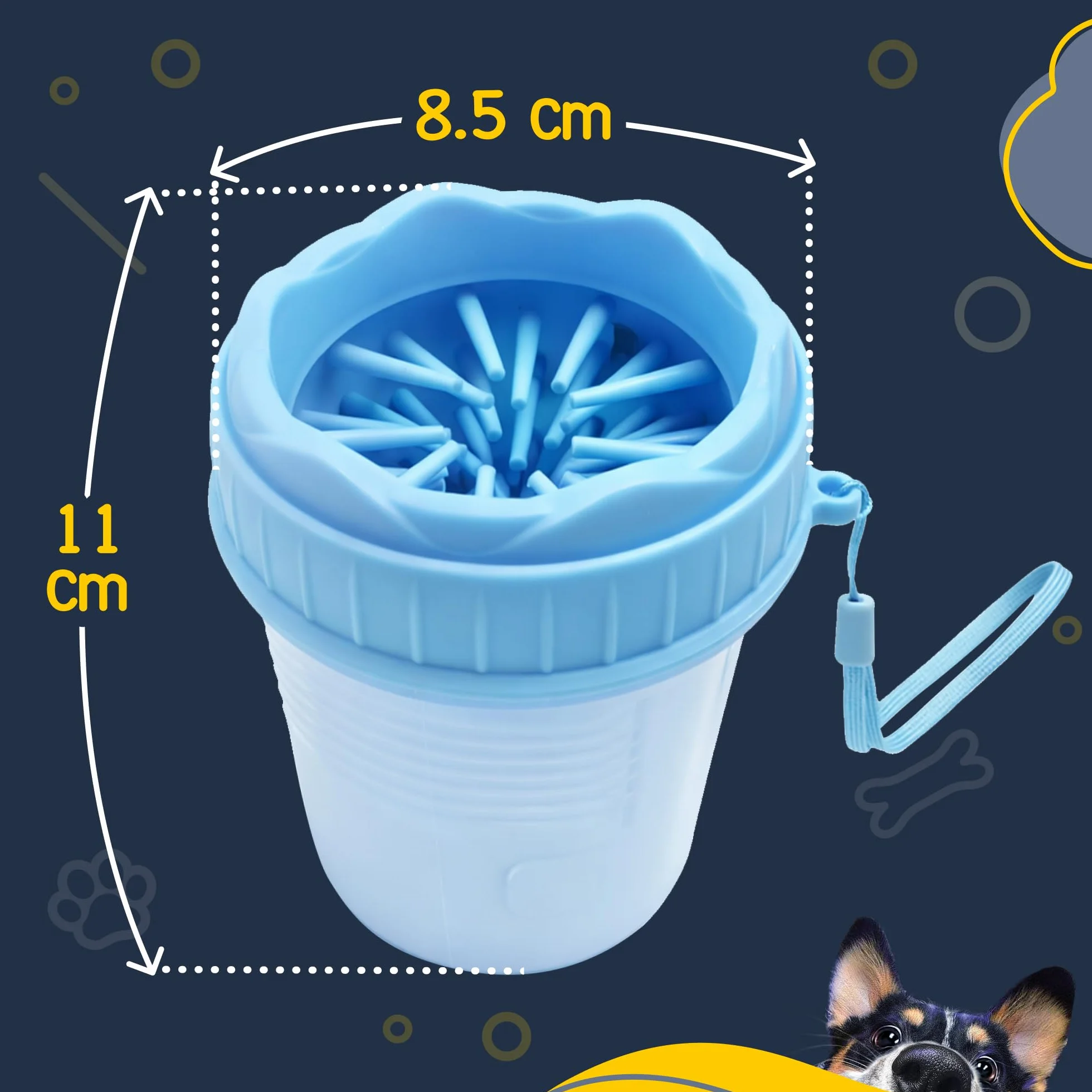 Fancy Pets Czyścik do Łap Psa, Myjka do Łap dla Psa z Silikonowymi Szczotkami, Kubek do Mycia Łap Psa dla Małych Psów i Szczeniaków, Dog Paw Cleaner