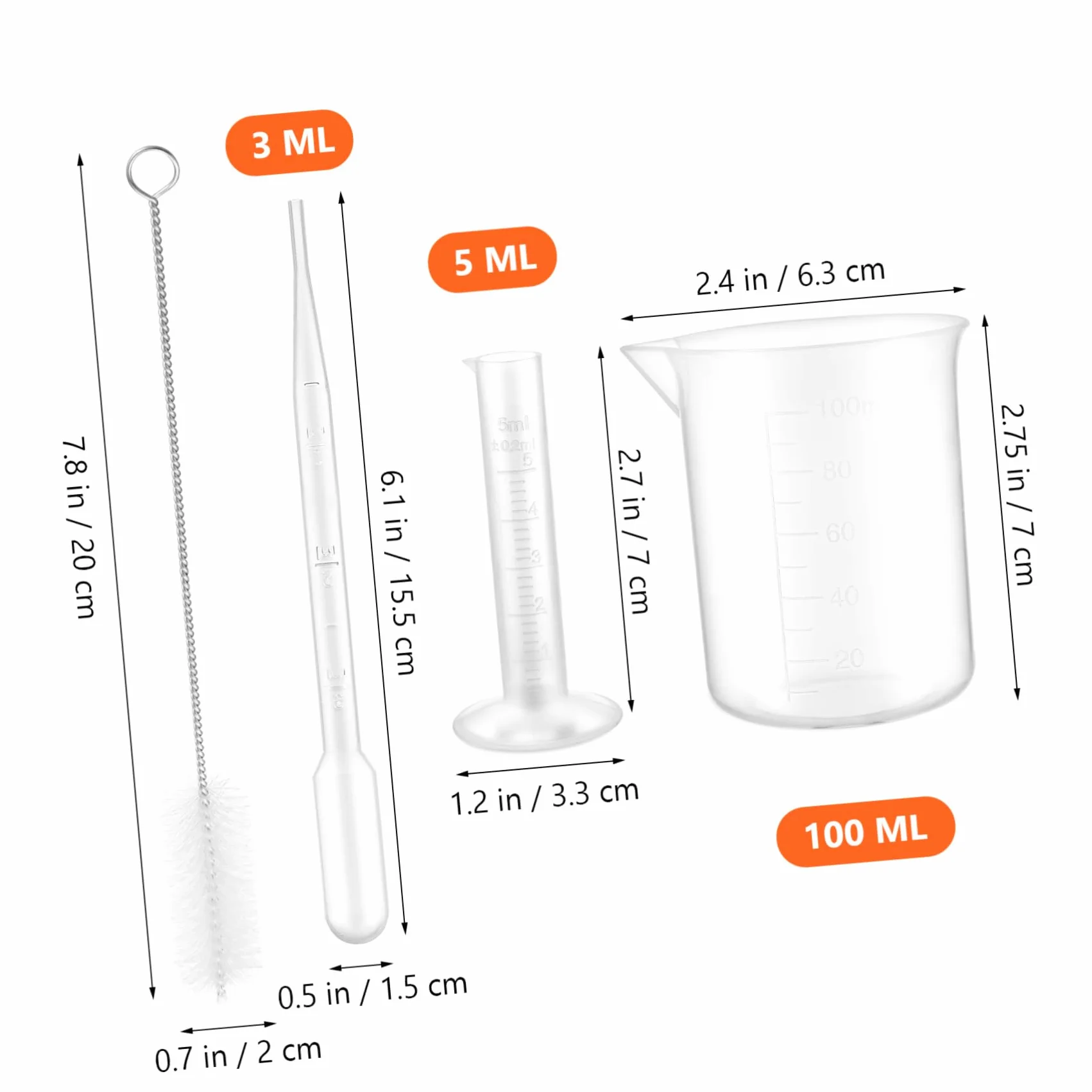 Zestaw Plastikowych Cylindrów Pomiarowych I Zlewek Z Pipetami Zestaw Do Projektów Naukowych