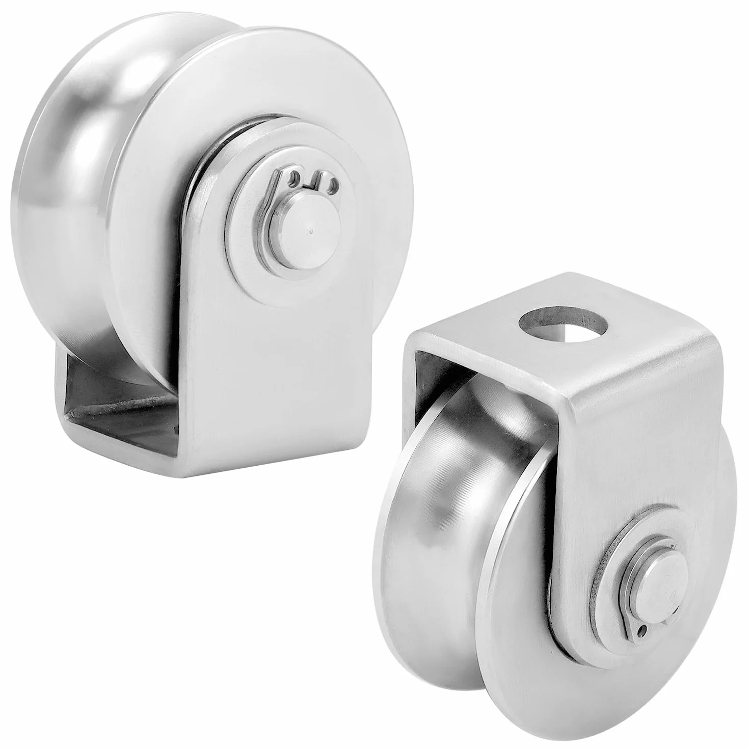 QWORK bloczki linowe ze stali nierdzewnej 48 mm nośność 250 kg do bram automatycznych