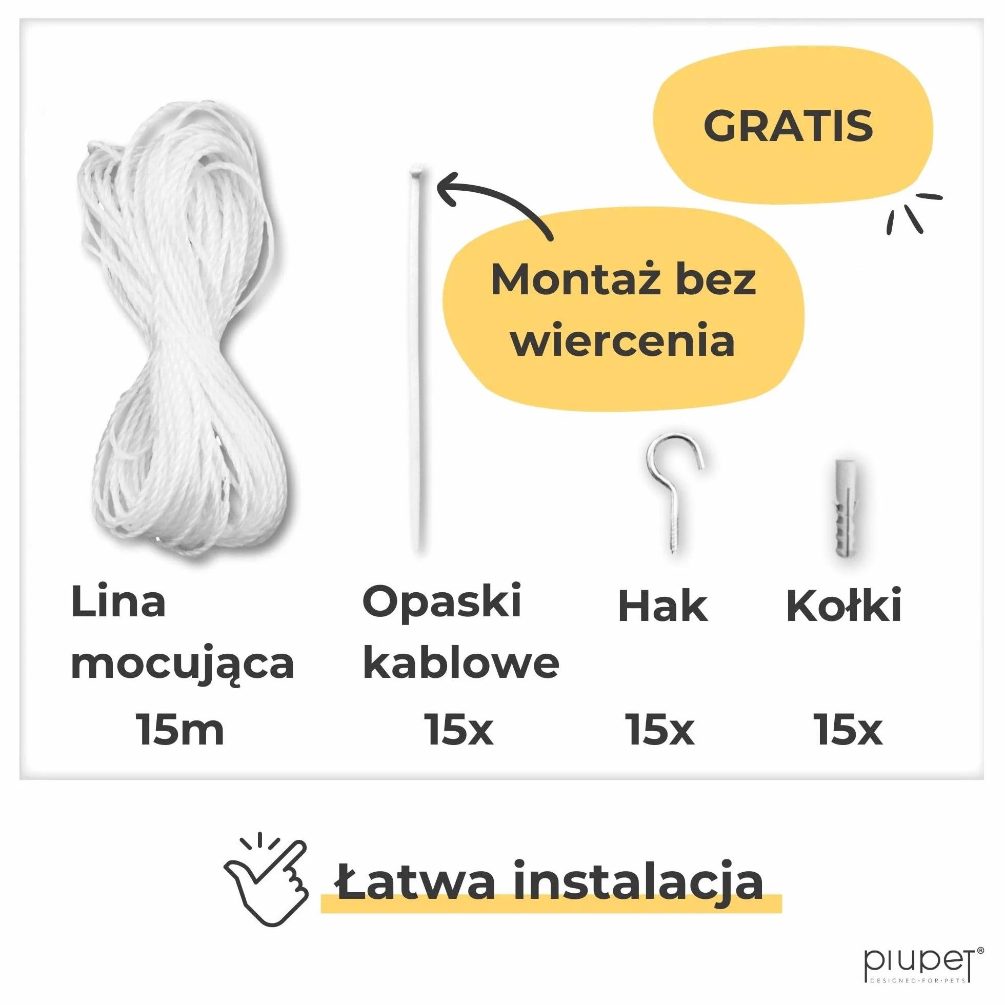 PiuPet® Siatka dla kota I 4 x 3 m, przezroczysta, wraz z materiałem montażowym, siatka dla kota na balkon, ochrona przed kotami, siatka balkonowa, idealna do nieograniczonej widoczności