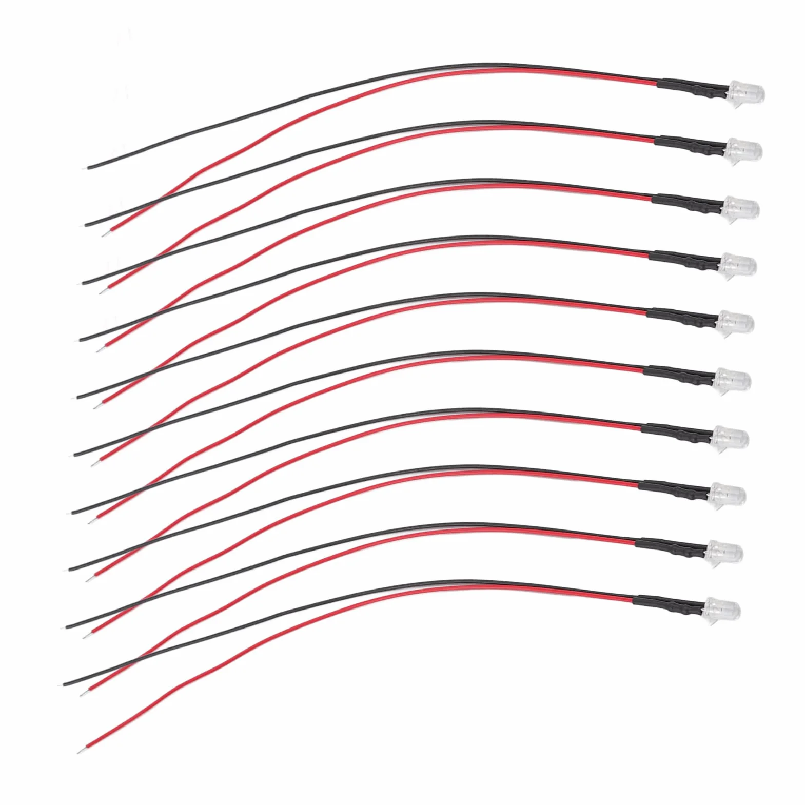 Diody LED 10 szt. 5-12V 20 cm wstępnie okablowane zestaw DIY dekoracyjne oświetlenie elektroniczne dydaktyczne dla samodzielnego montażu