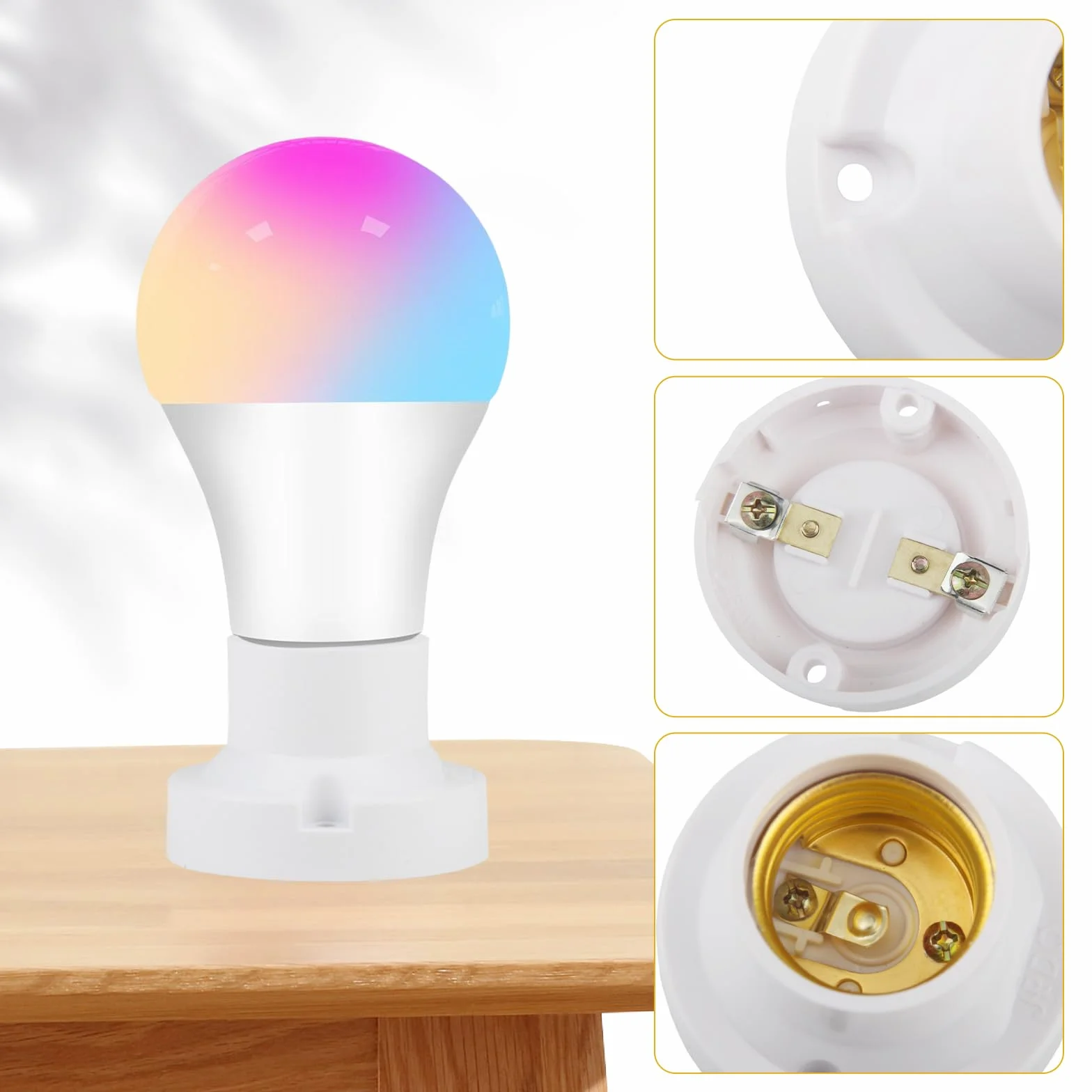 Oprawki E27 10 sztuk adapter do lampy energooszczędnej gwint E27 biały