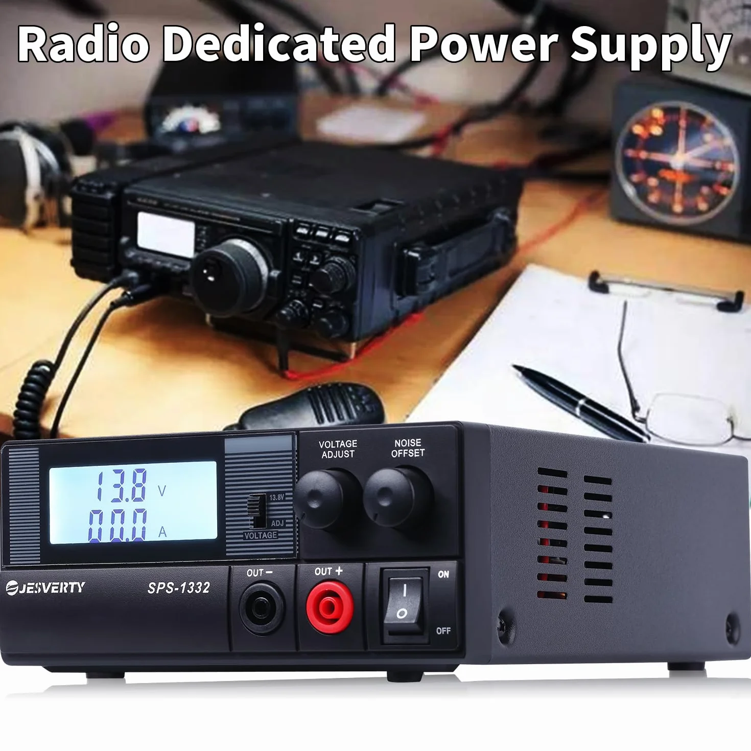 Jesverty SPS-1332 Zasilacz stołowy 30A regulowany AC-DC 13,8V 9-15V