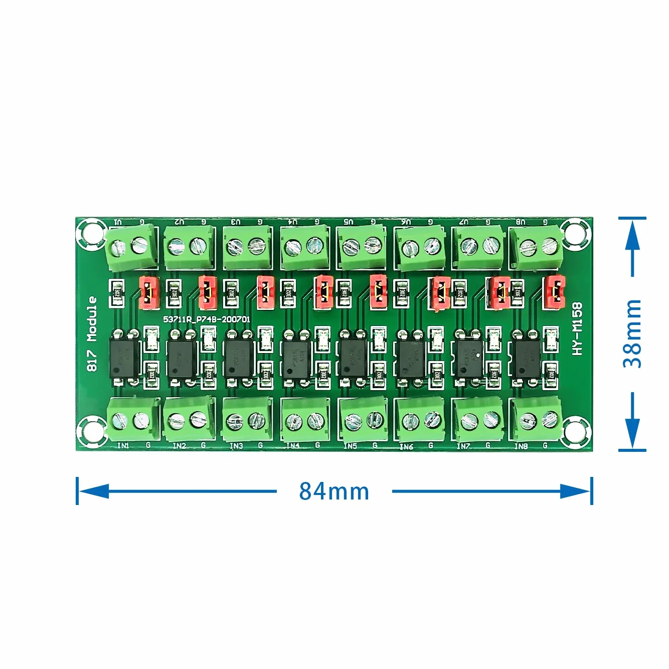 PC817 8-kanałowy moduł optoizolacyjny 3,6-30V izolacja napięciowa