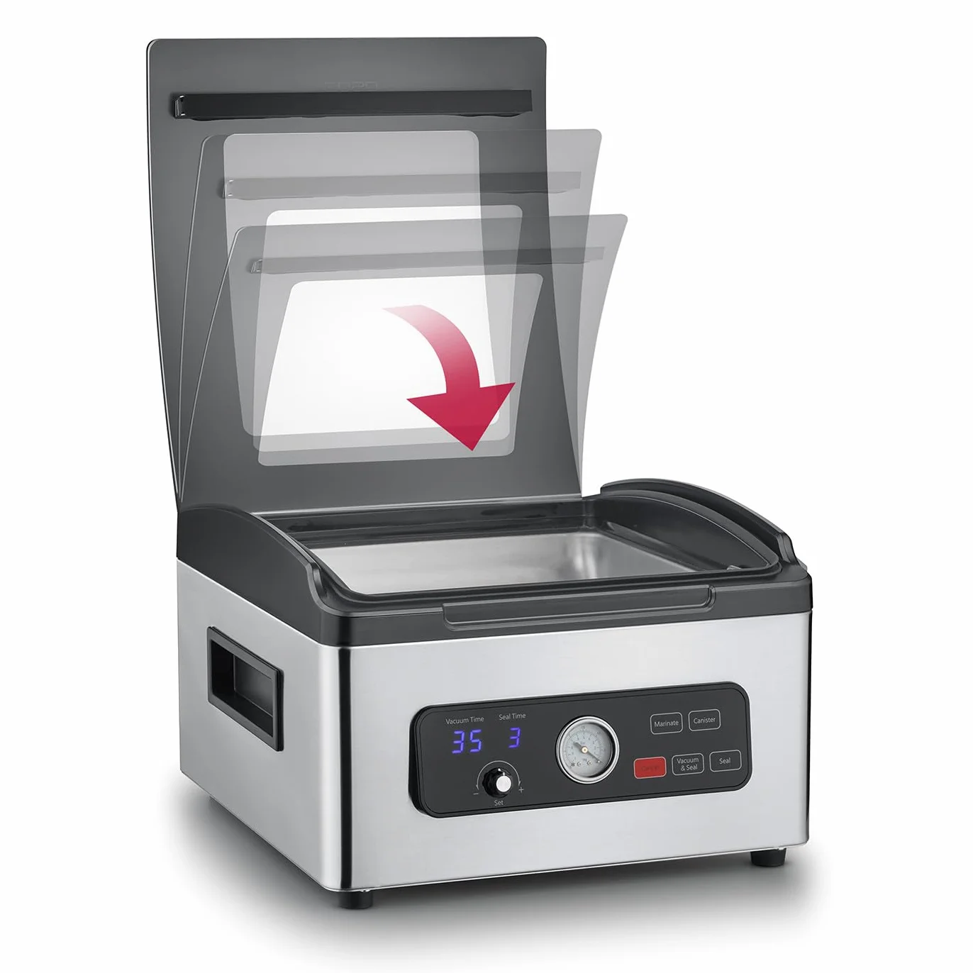 CASO VacuChef 700 komora próżniowa ze stali nierdzewnej 8 l pompa 70 l/min