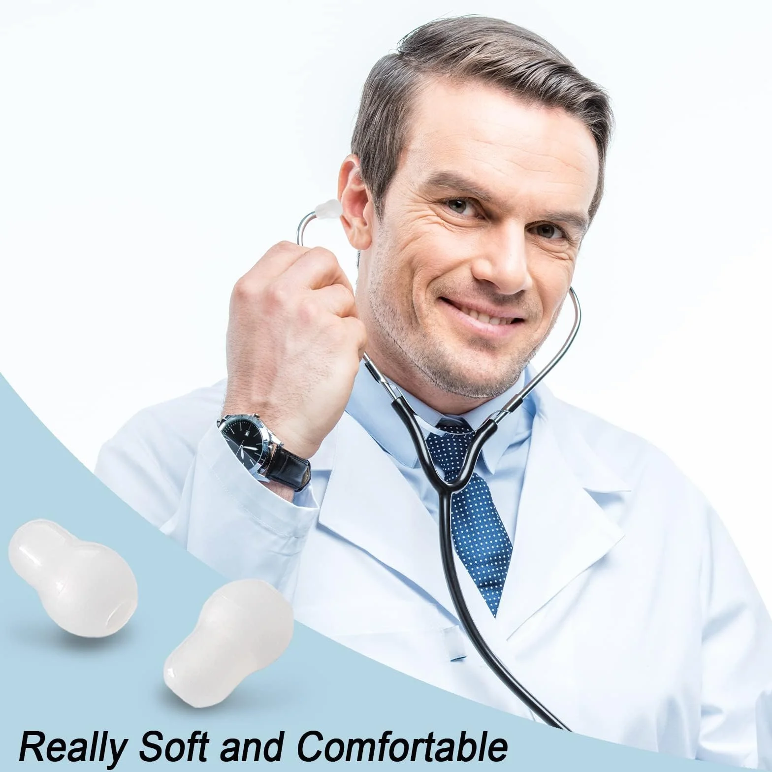 Stetoskop Ear Tips zamiennik stetoskopów Littmann kompatybilny ze stetoskopem MDF Classic 3 Cardiology 3 & Cardiology 4, Cardiology III & IV & Littmann Stetoscope Parts (biały)