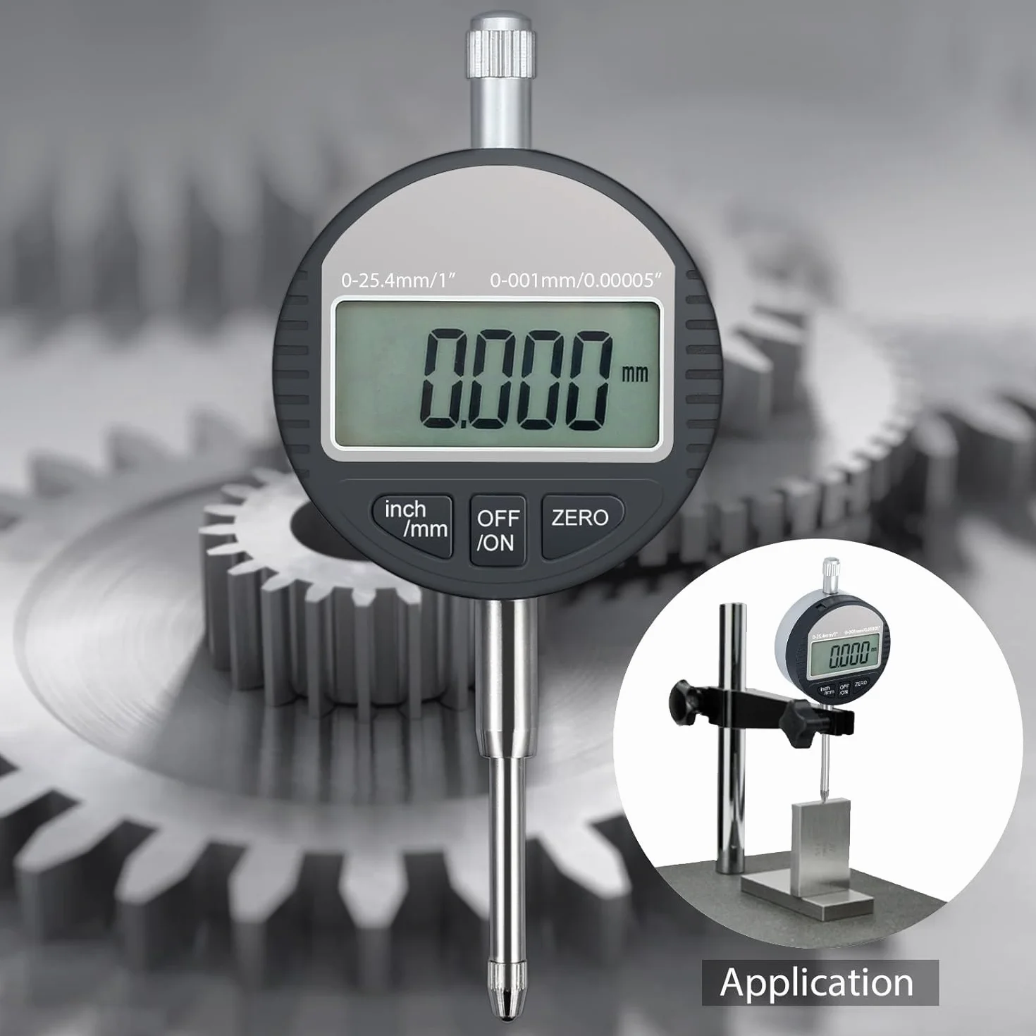 Cyfrowy wskaźnik zegarowy 0,001 mm / 0,00005 '' Neoteck DTI Dial Test Gauge Zakres 0-25,4 mm/1'' Cyfrowy wskaźnik sondy Wskaźniki testowe Elektroniczny wskaźnik