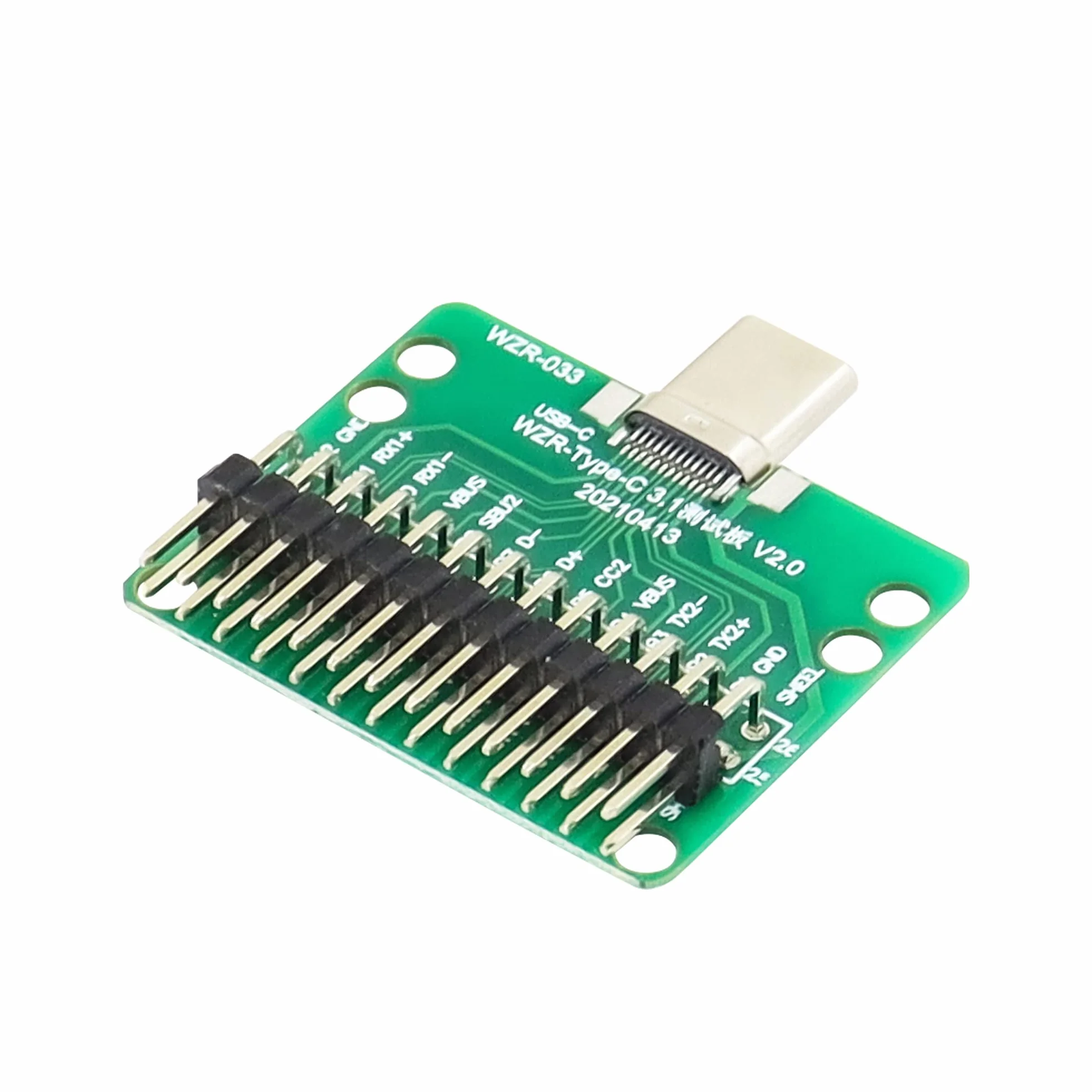 QIANRENON Type-c żeńska płytka testowa PCB dwustronna 2 x 13p wygięty pin płytka rozbijająca linia danych testowa prototypowanie i połączenie płyty prototypowej.