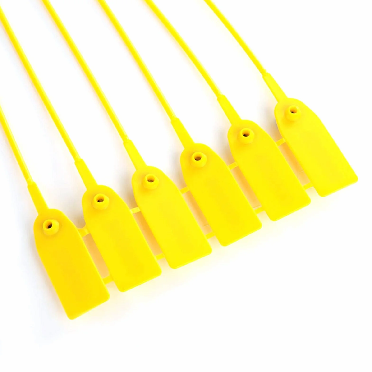 Plomba plastikowa 100szt. Żółta 40cm Etykiety plomby zabezpieczające Plomba plombowa plastikowa z numerem do magazynu logistycznego wysyłki