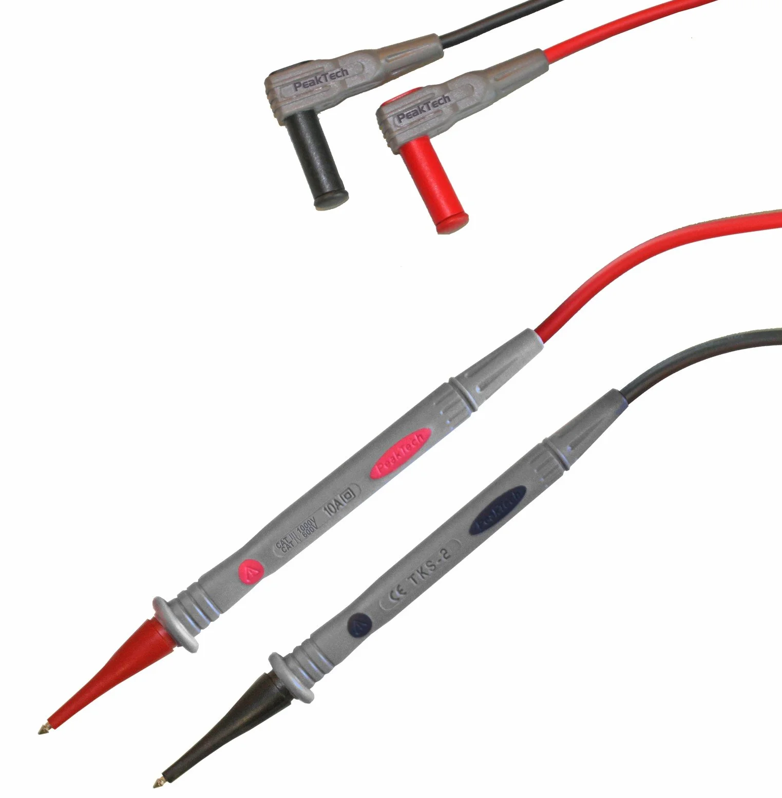 PeakTech TKS-2 - Przewody pomiarowe ~ 2mm sonda pomiarowa/krótka ~ z końcówkami 4mm